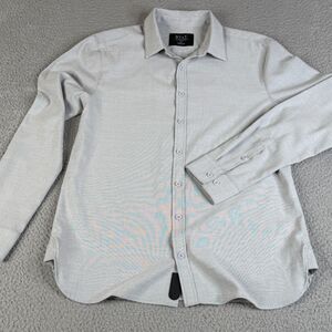 BYLT Vista Shirt Mens M Gray Long Sleeve Button Down Performance Stretch
